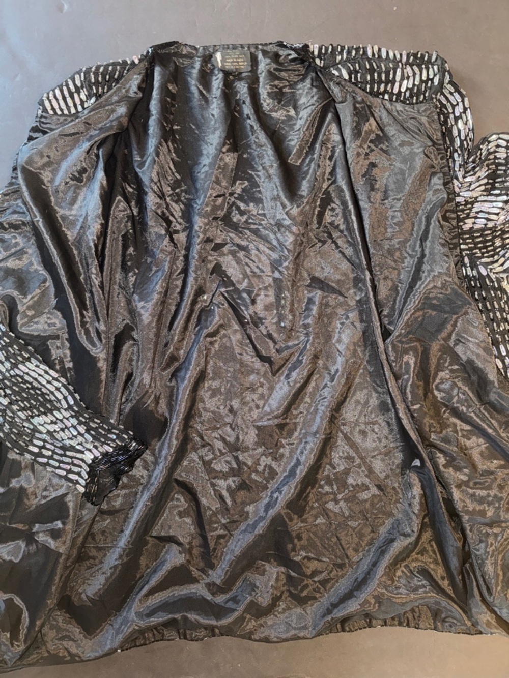 Vintage Pinky Creations Sequin / Beaded Silk Cardigan XXXL - Picture 8 of 17